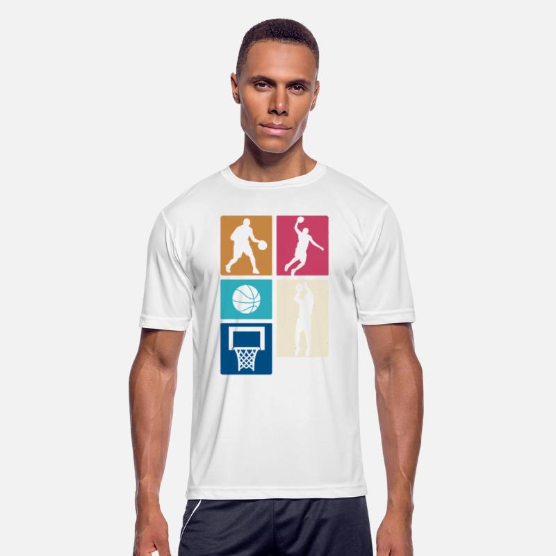 Basketball Block Retro Style – Player Silhouettes