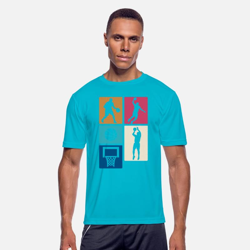 Basketball Block Retro Style – Player Silhouettes