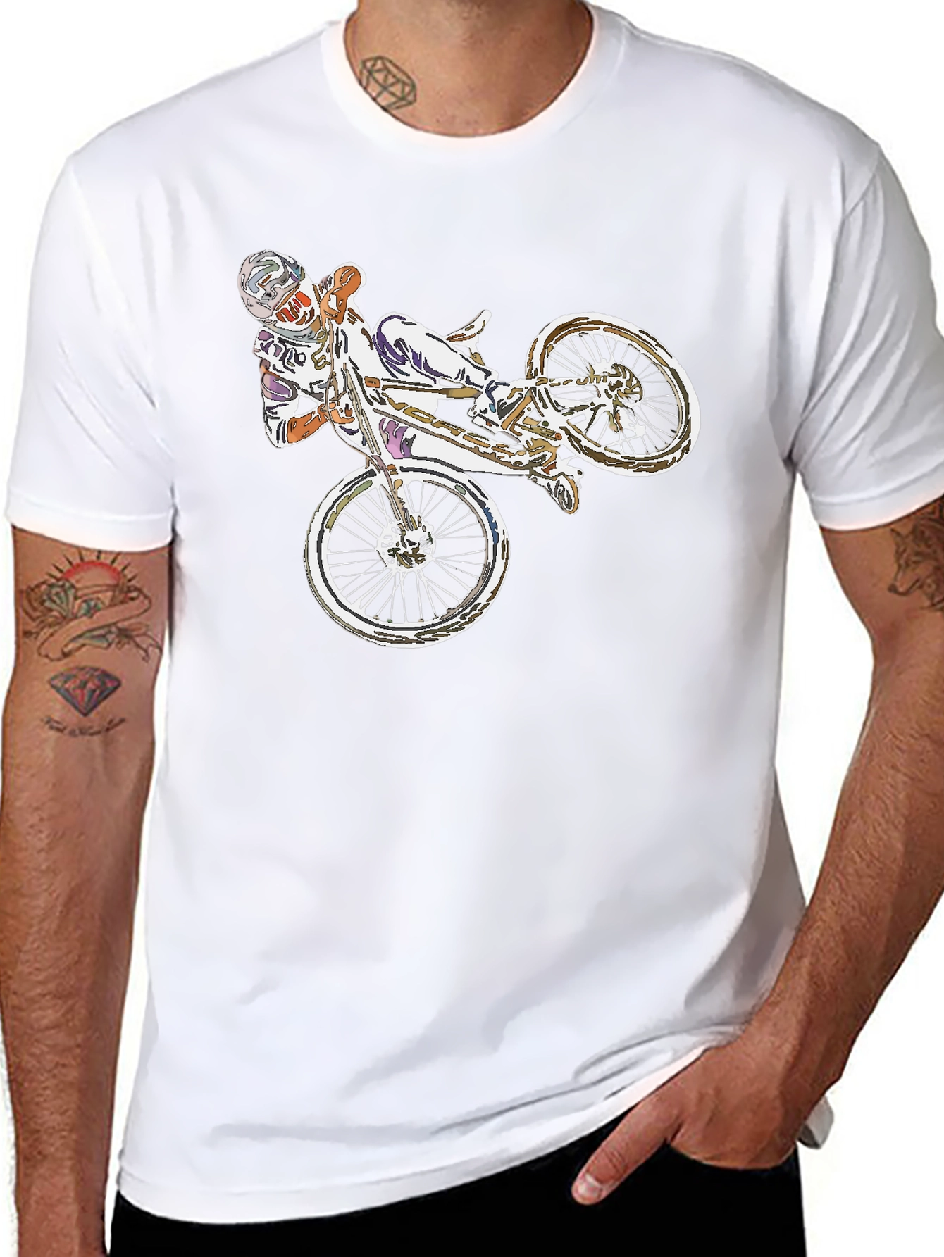 BMX Rider Graphic Tee - Black Casual T-Shirt