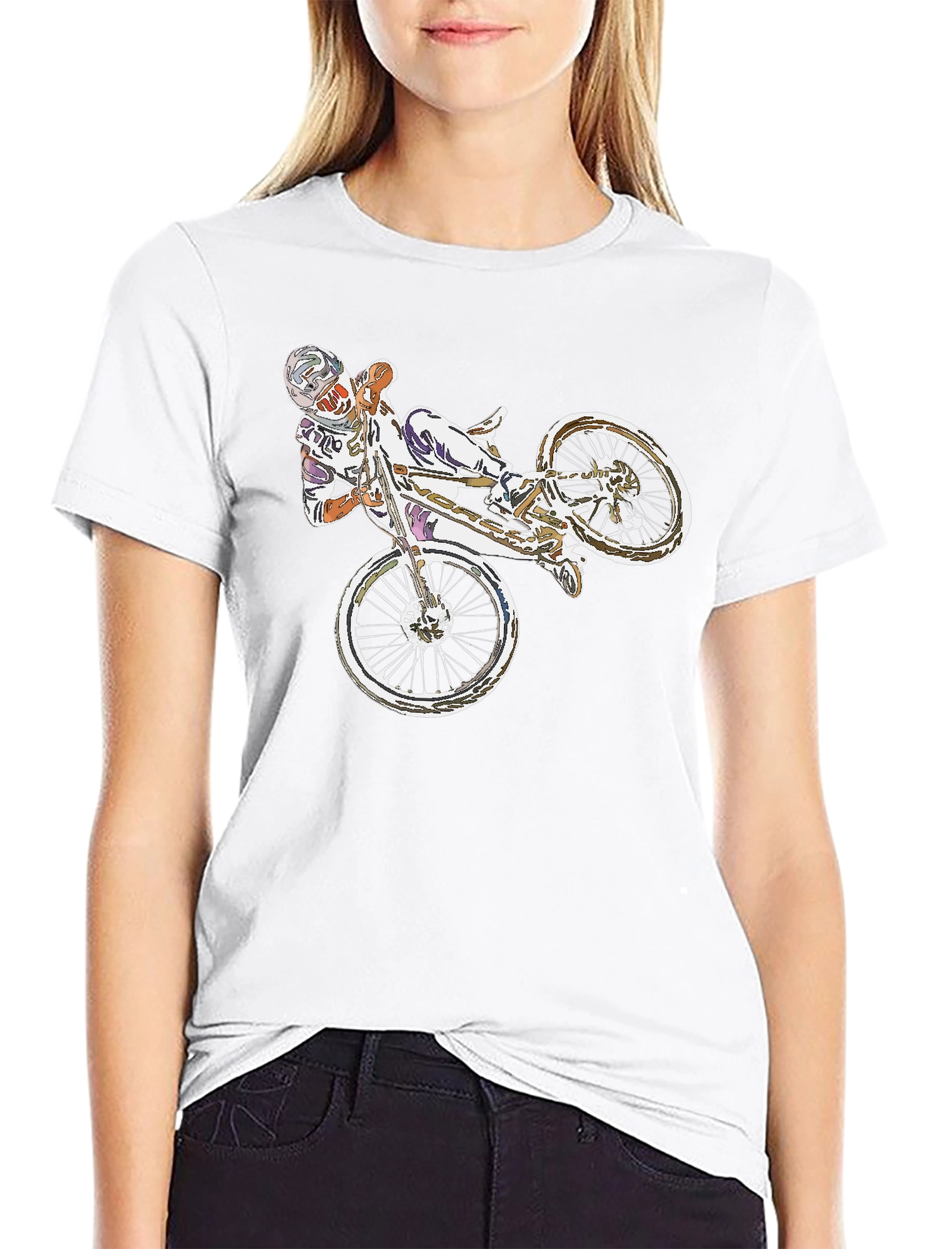 BMX Rider Graphic Tee - Black Casual T-Shirt