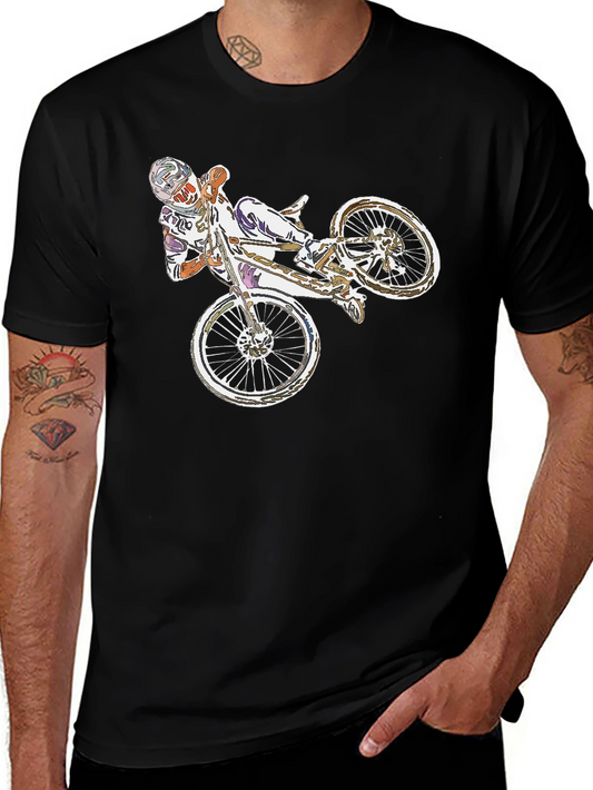BMX Rider Graphic Tee - Black Casual T-Shirt