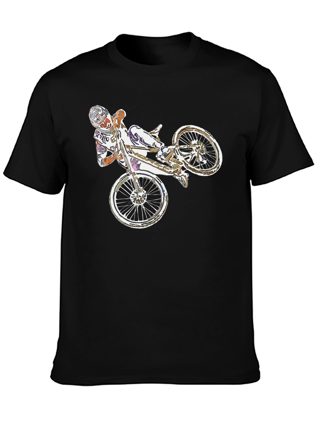 BMX Rider Graphic Tee - Black Casual T-Shirt