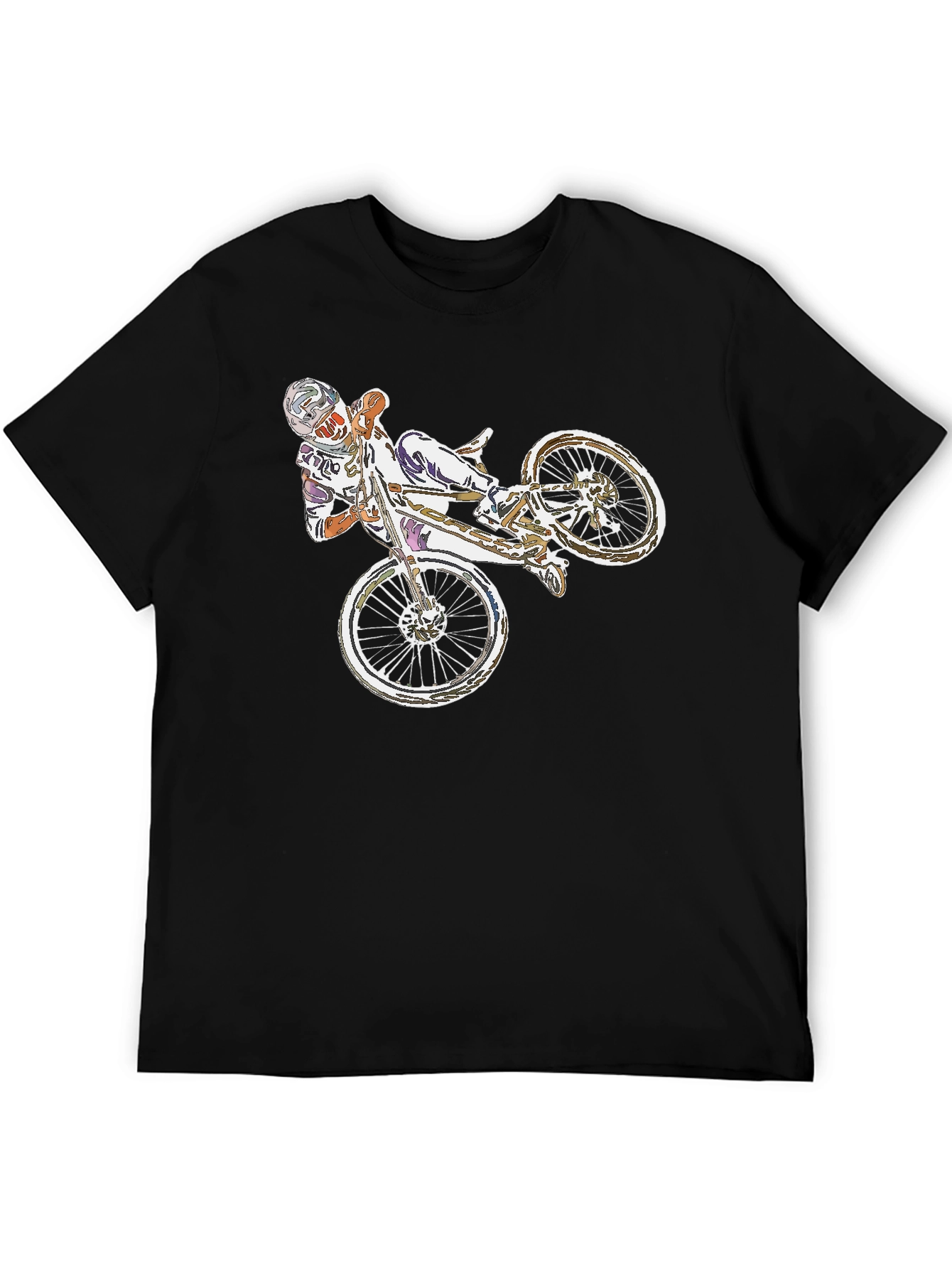 BMX Rider Graphic Tee - Black Casual T-Shirt