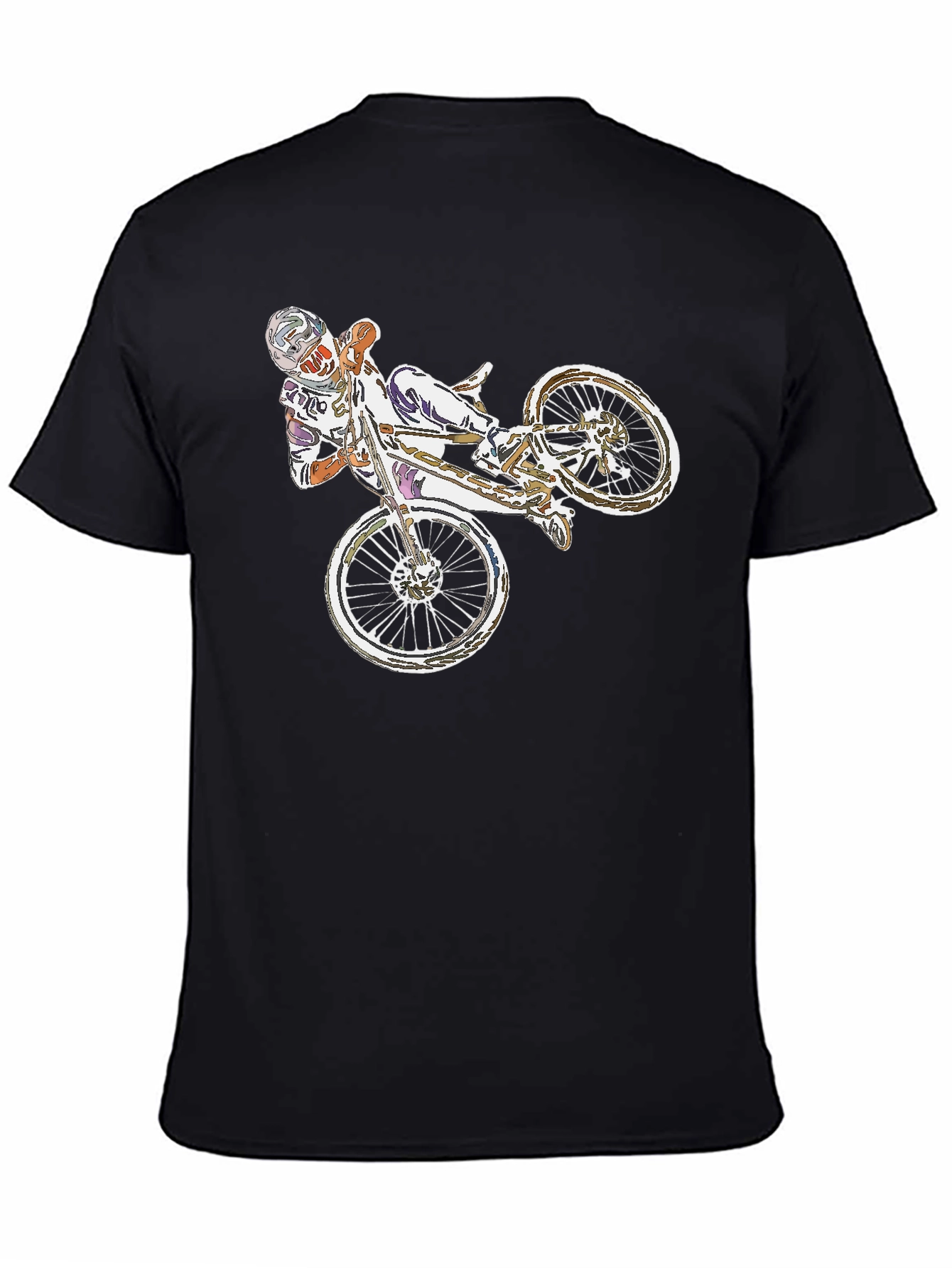 BMX Rider Graphic Tee - Black Casual T-Shirt