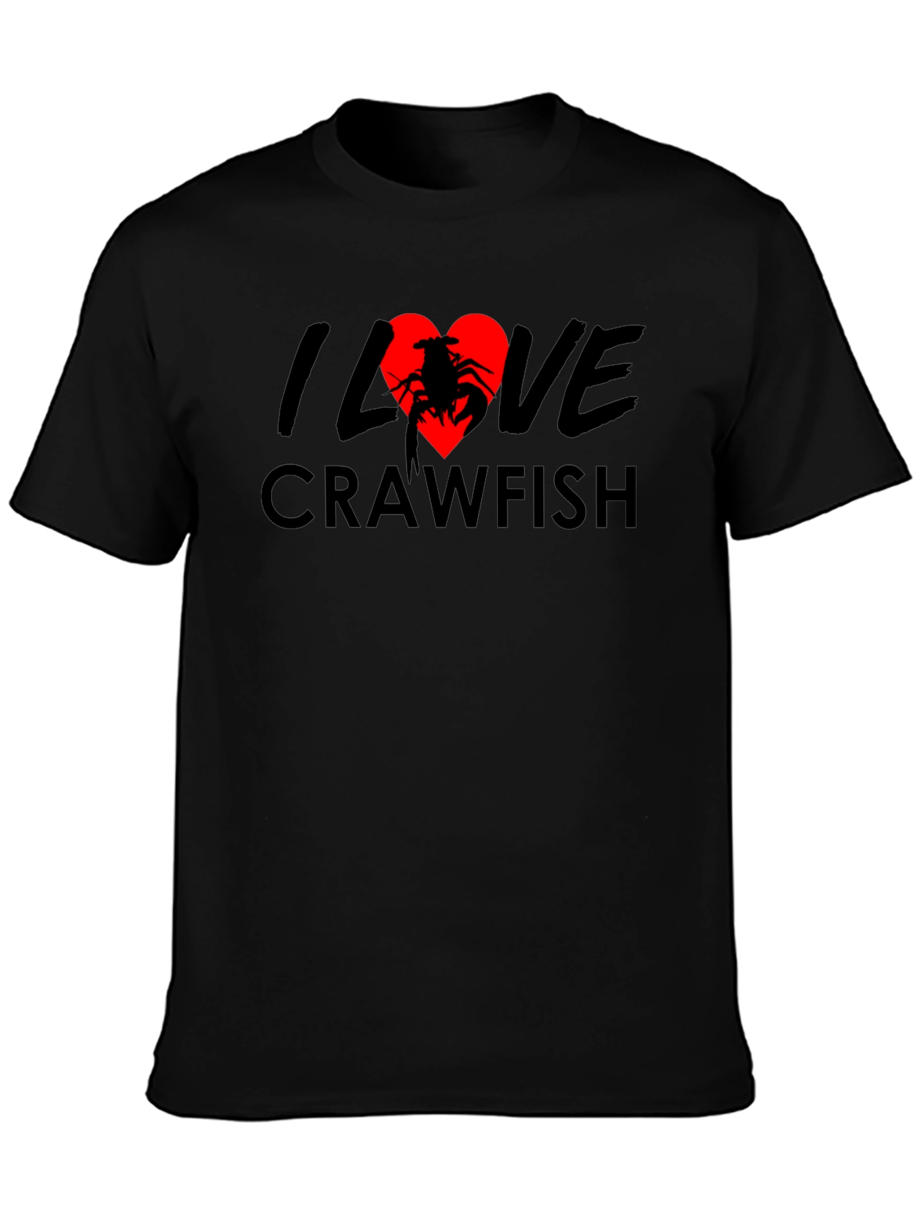 I Love Crawfish Black T-Shirt
