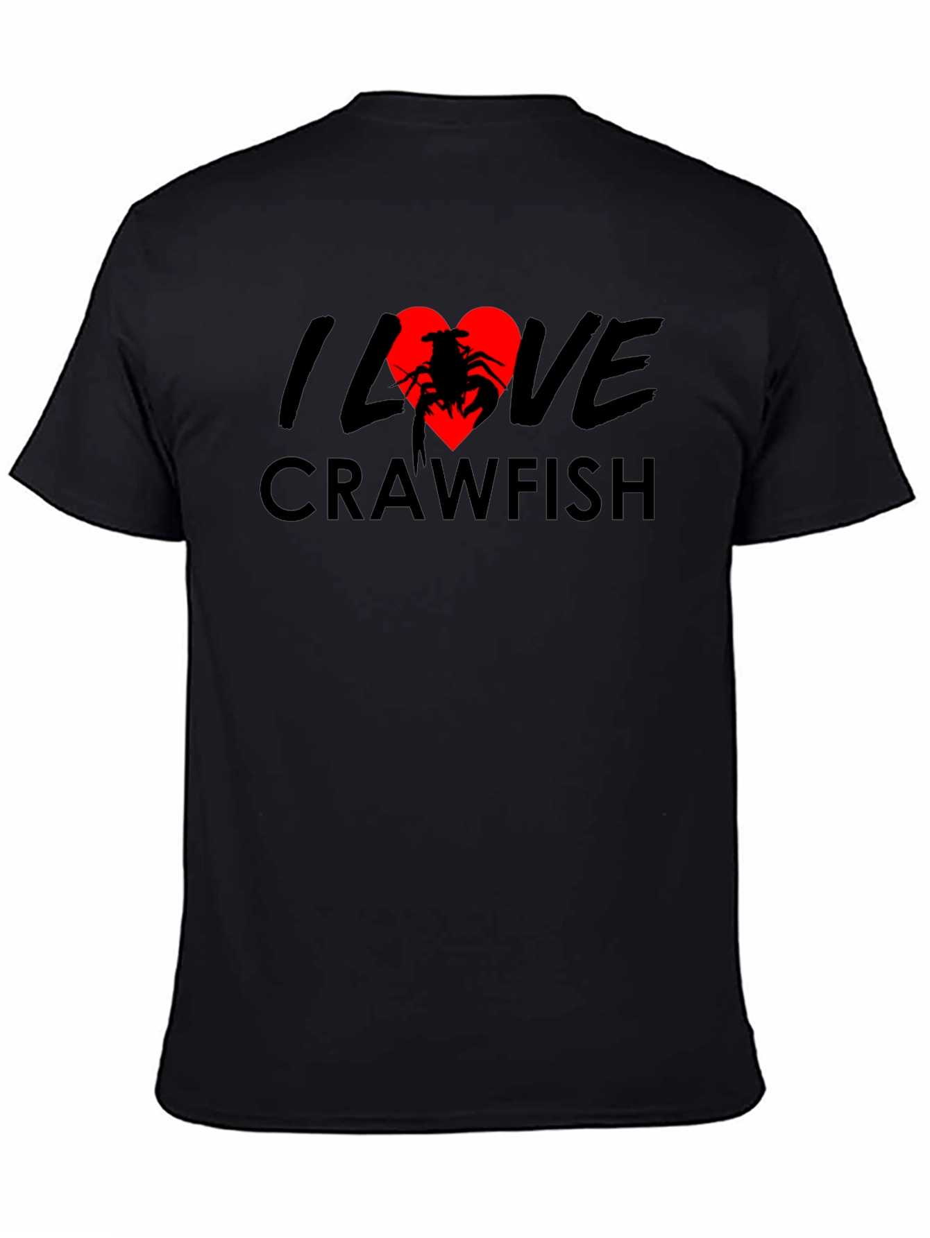 I Love Crawfish Black T-Shirt