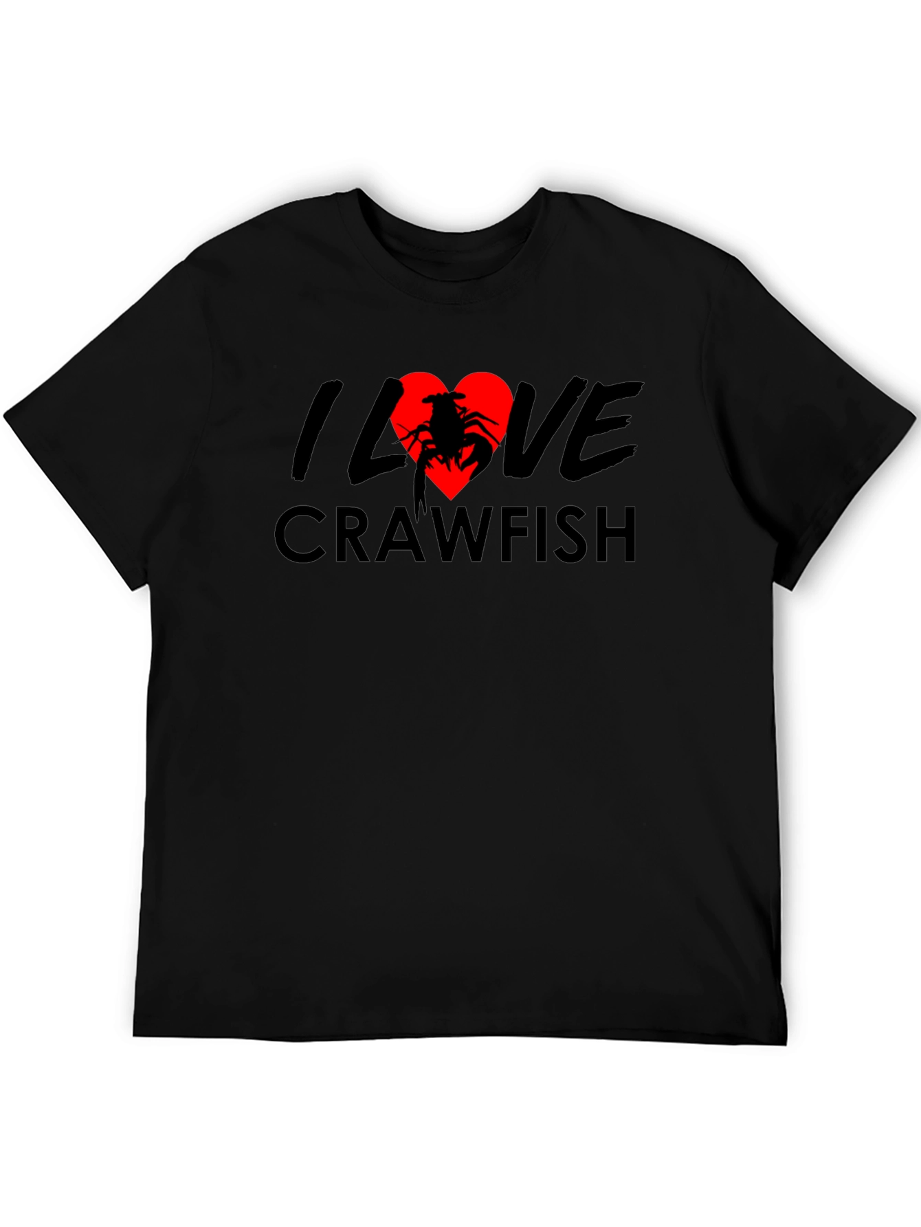 I Love Crawfish Black T-Shirt