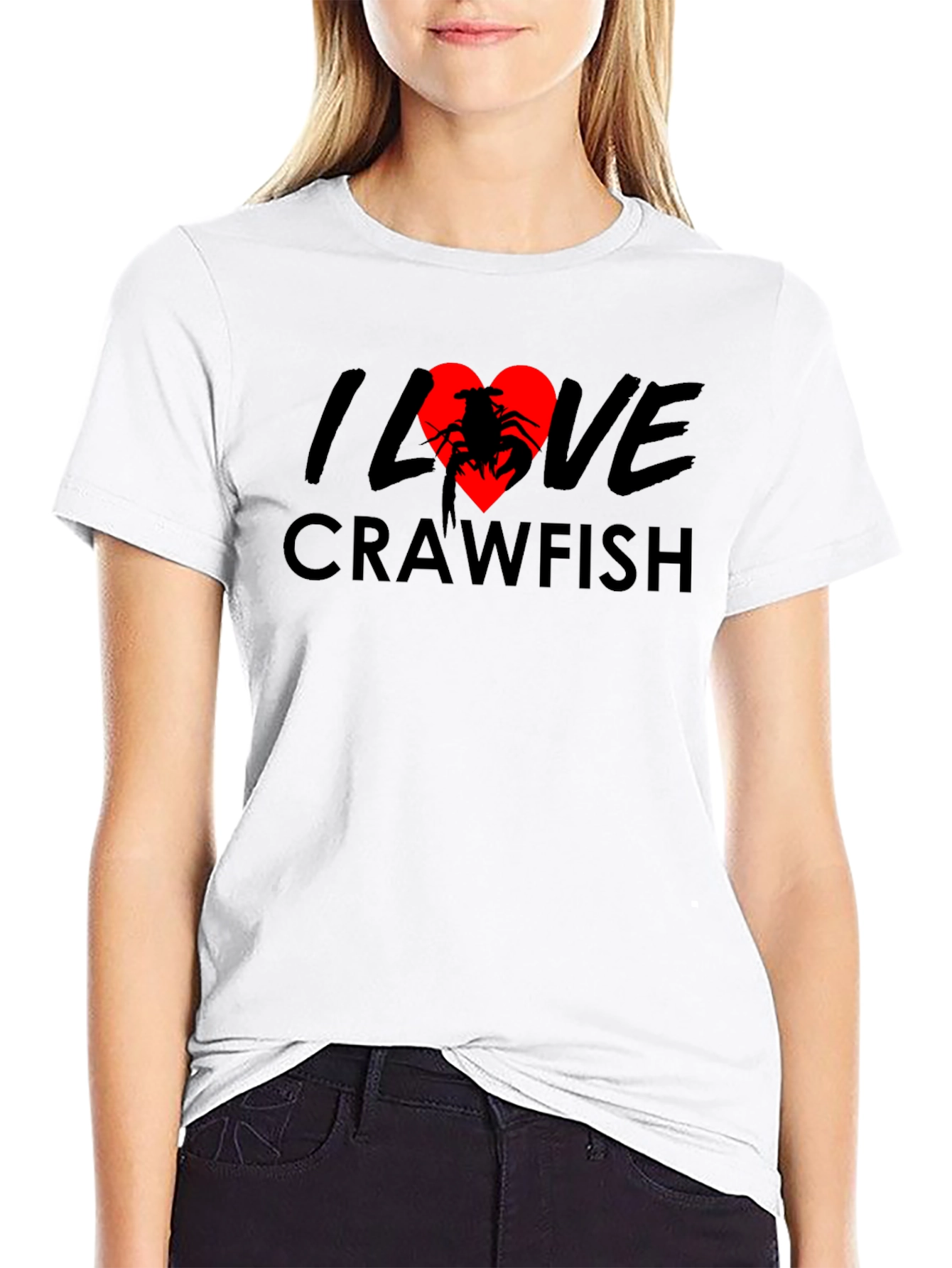 I Love Crawfish Black T-Shirt