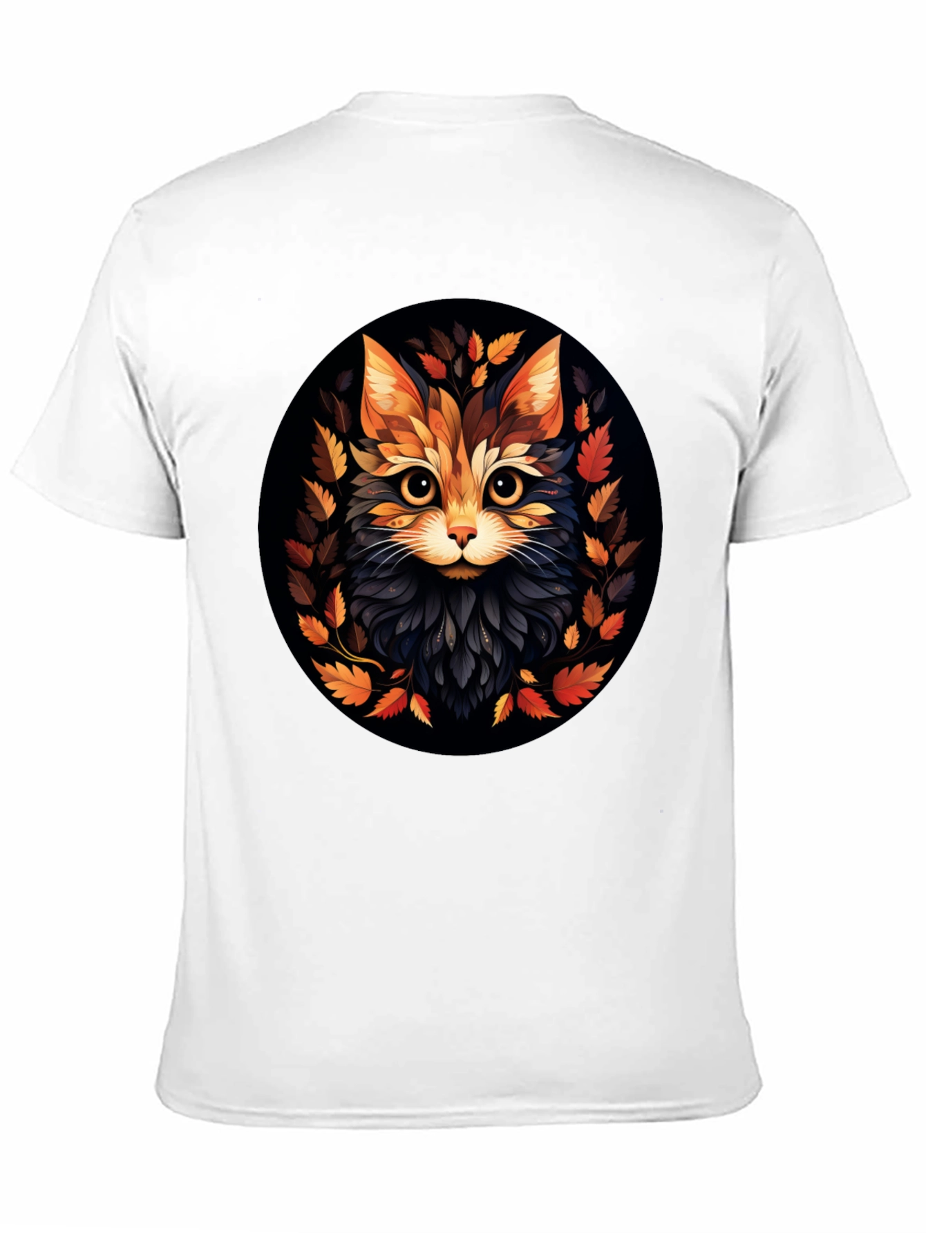 Stylish Cat Art Black T-Shirt