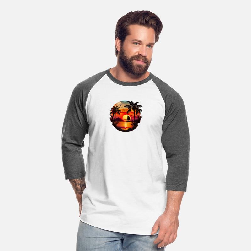 Beach Sunset Sailboat Palm Trees Ocean Vacation