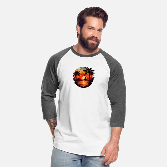 Beach Sunset Sailboat Palm Trees Ocean Vacation