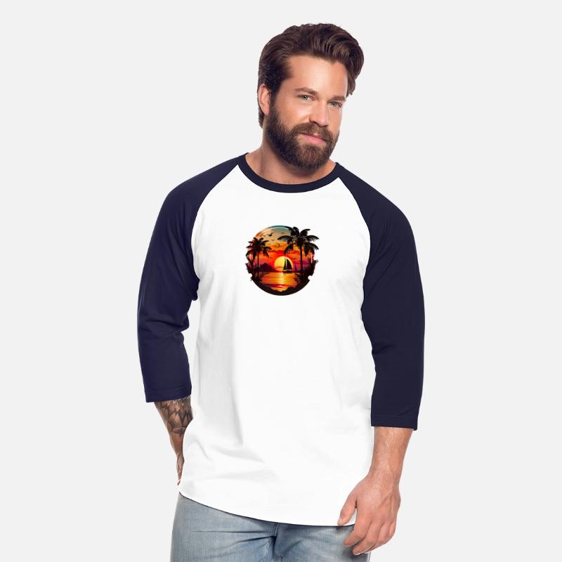 Beach Sunset Sailboat Palm Trees Ocean Vacation