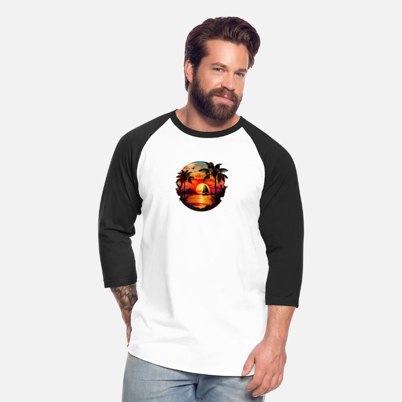 Beach Sunset Sailboat Palm Trees Ocean Vacation