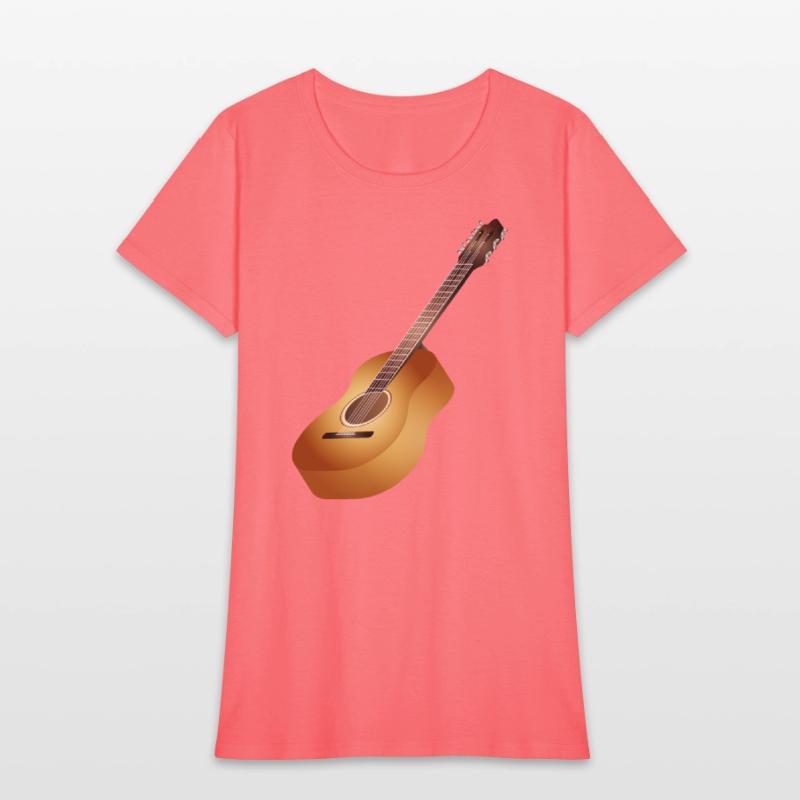 beautiful 3D acoustic guitar in warm tones