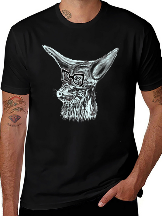 Cool Fox with Glasses Graphic T-Shirt