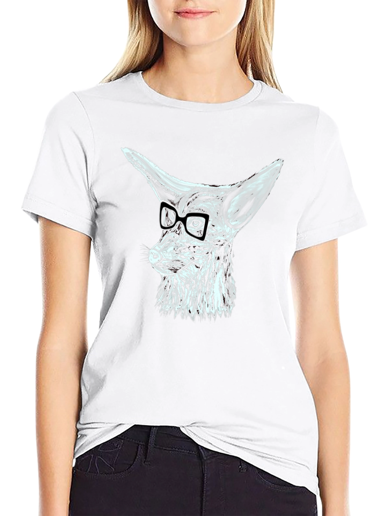 Cool Fox with Glasses Graphic T-Shirt