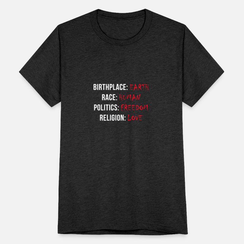 Birthplace: Earth, Race: Human - T shirt