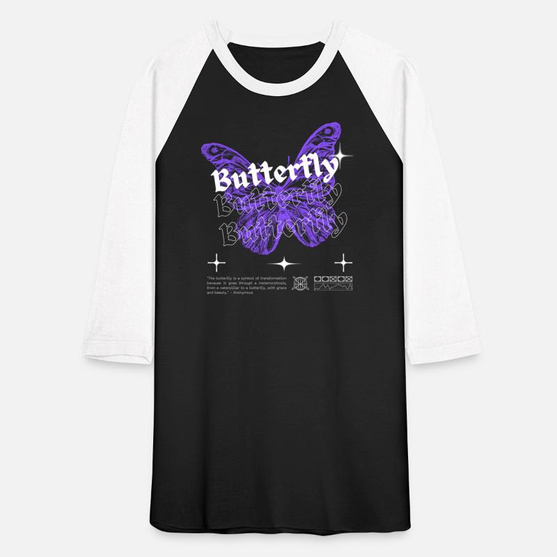 Black Purple White Modern Illustrated Butterfly