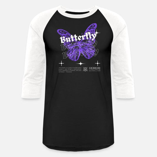 Black Purple White Modern Illustrated Butterfly
