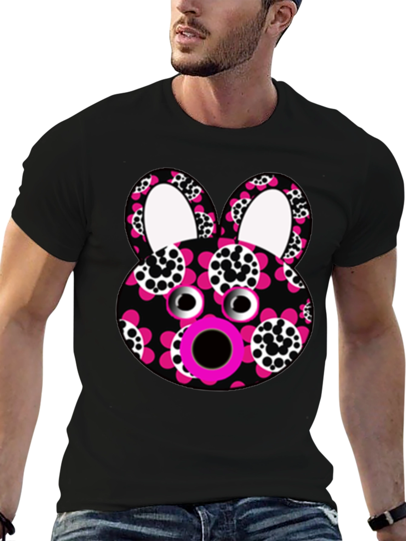 Funky Floral Bunny T-Shirt - Unique Graphic Tee