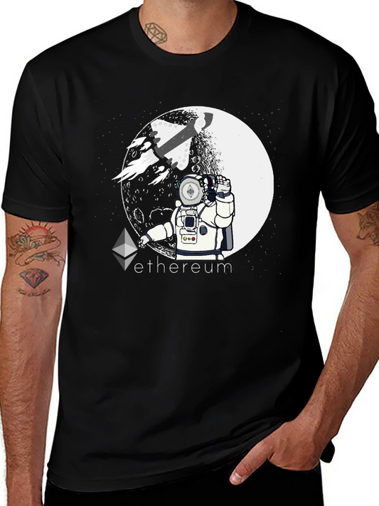 Ethereum Moon Astronaut Graphic T-Shirt