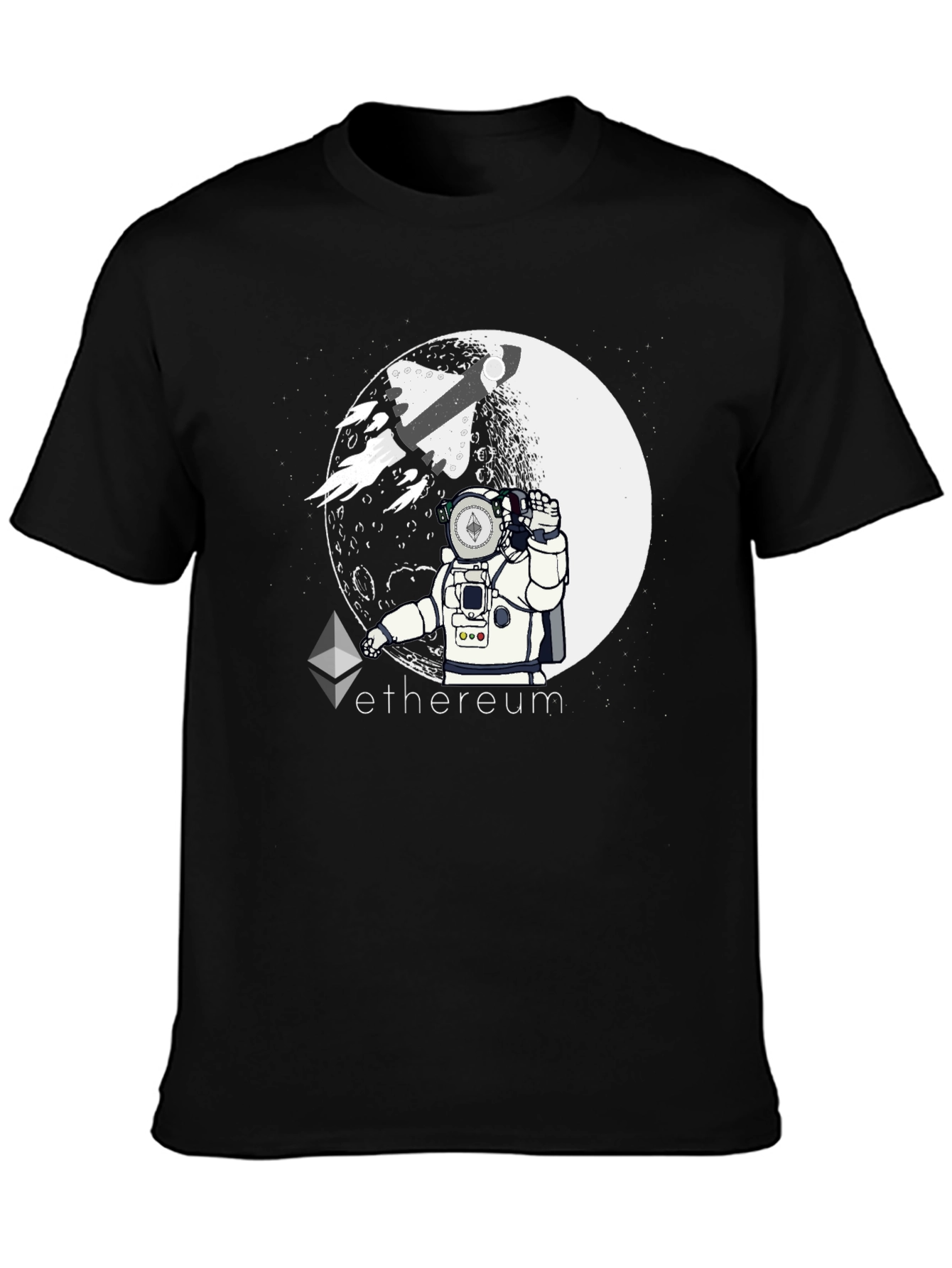 Ethereum Moon Astronaut Graphic T-Shirt