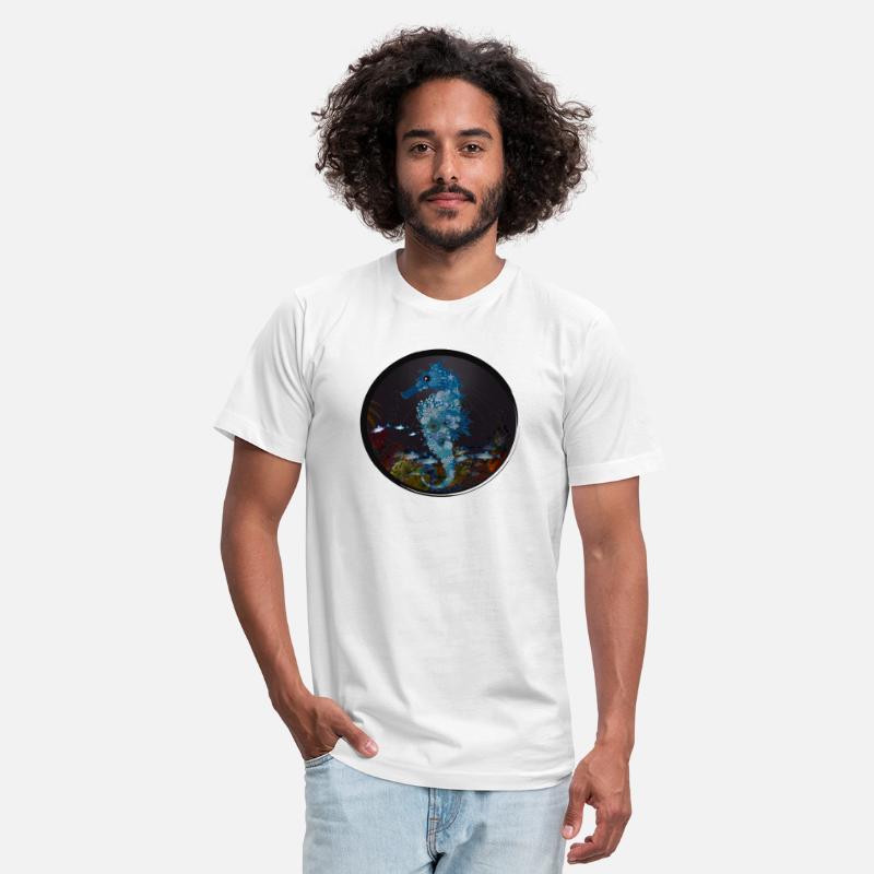 blue seahorse in underwater world