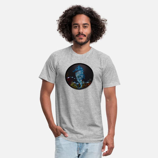 blue seahorse in underwater world