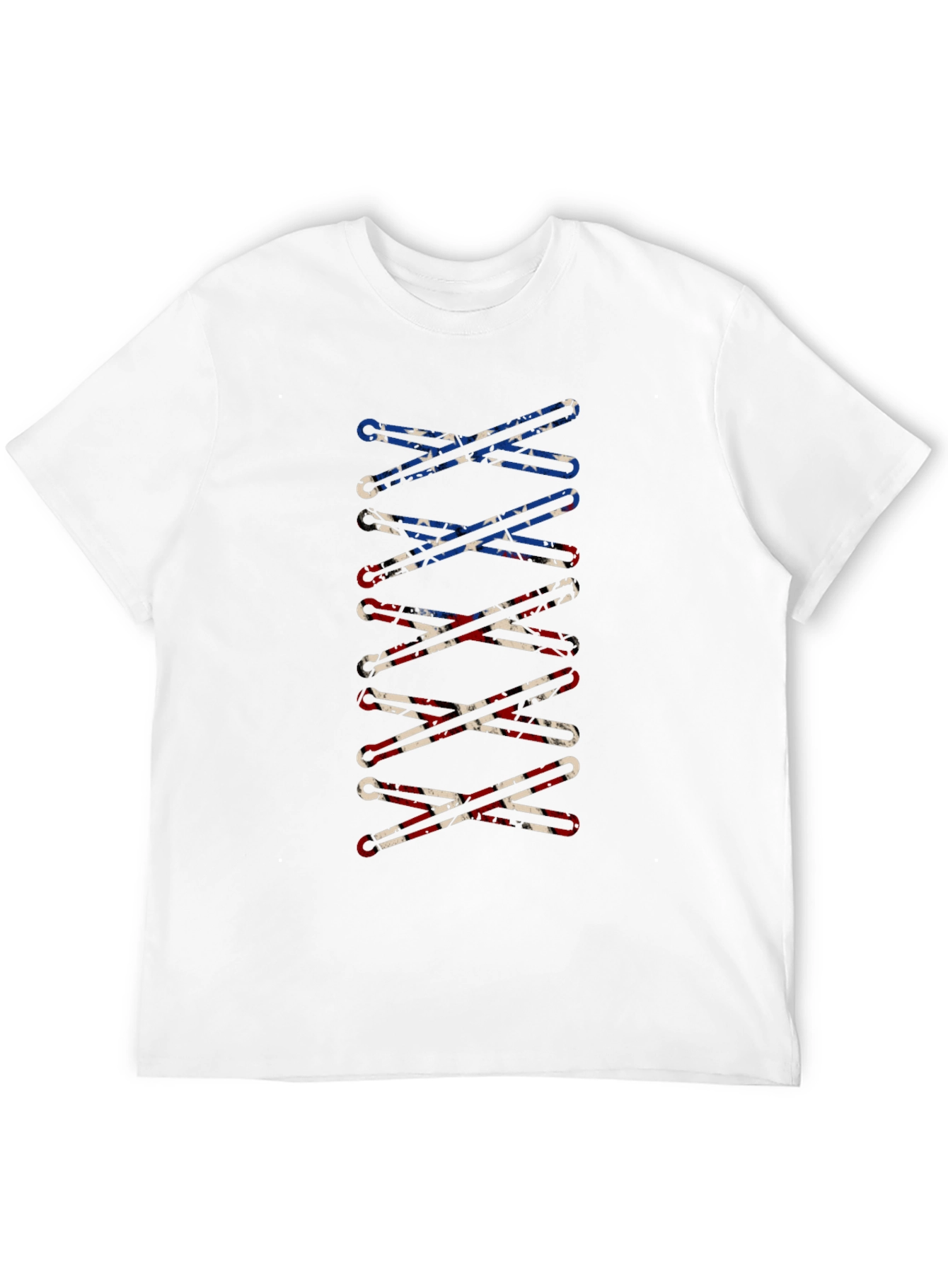 Confederate Flag Shoelace Print Black T-Shirt