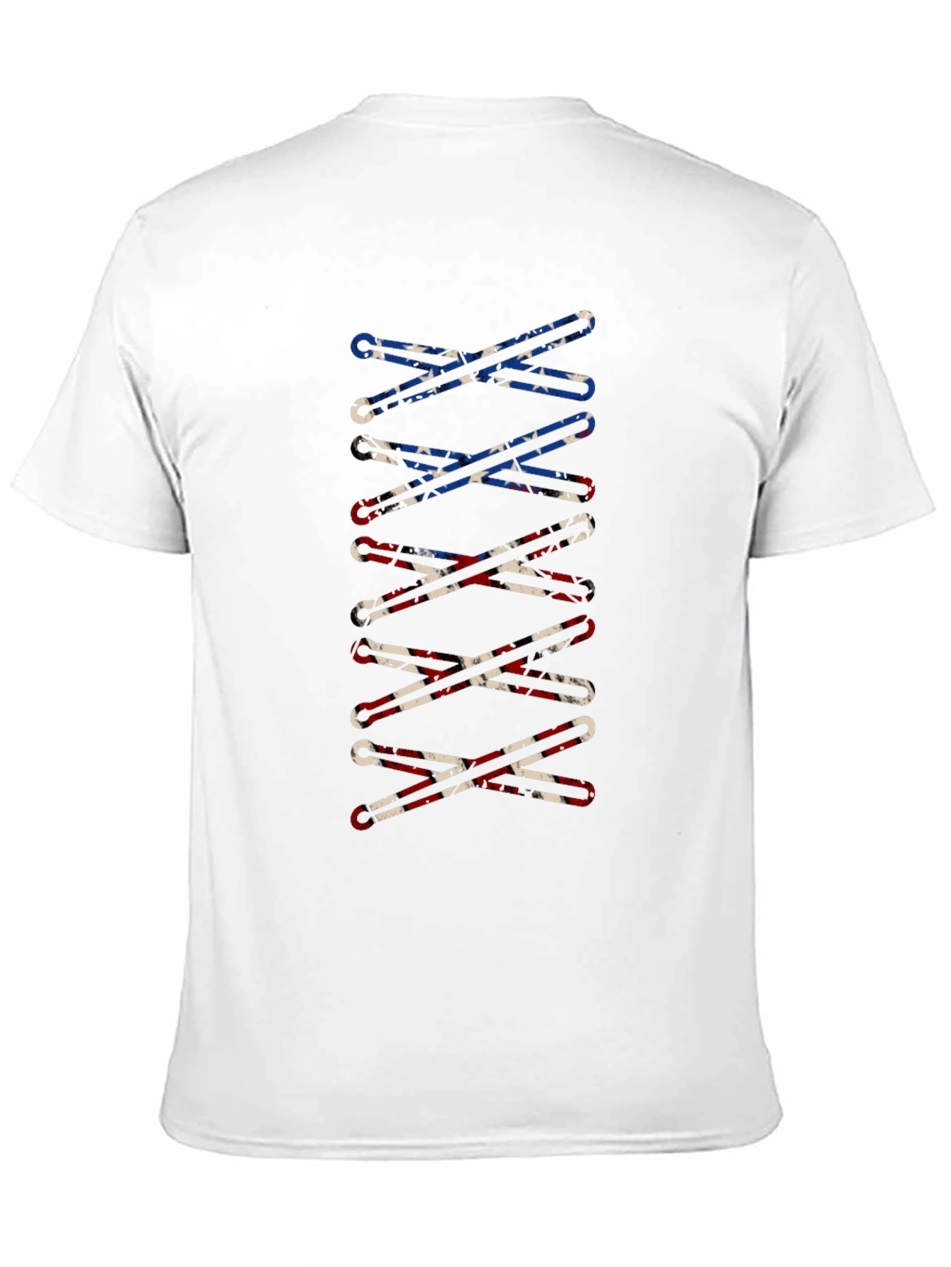 Confederate Flag Shoelace Print Black T-Shirt