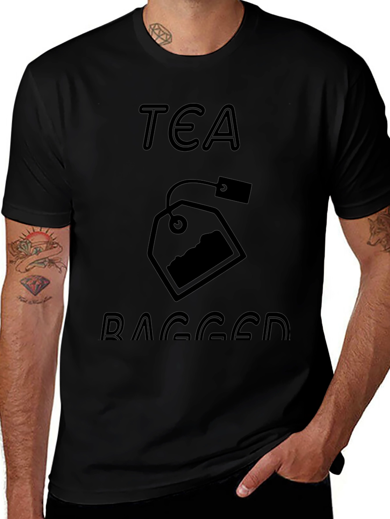 Tea Bagged Graphic T-Shirt - Black