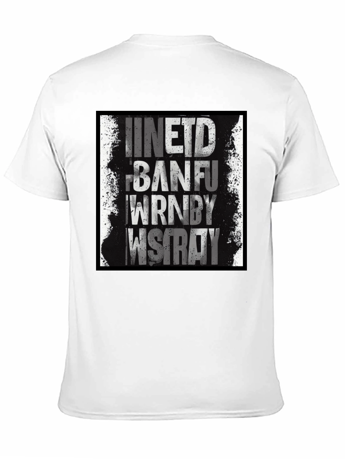 Grunge Text Graphic Black T-Shirt