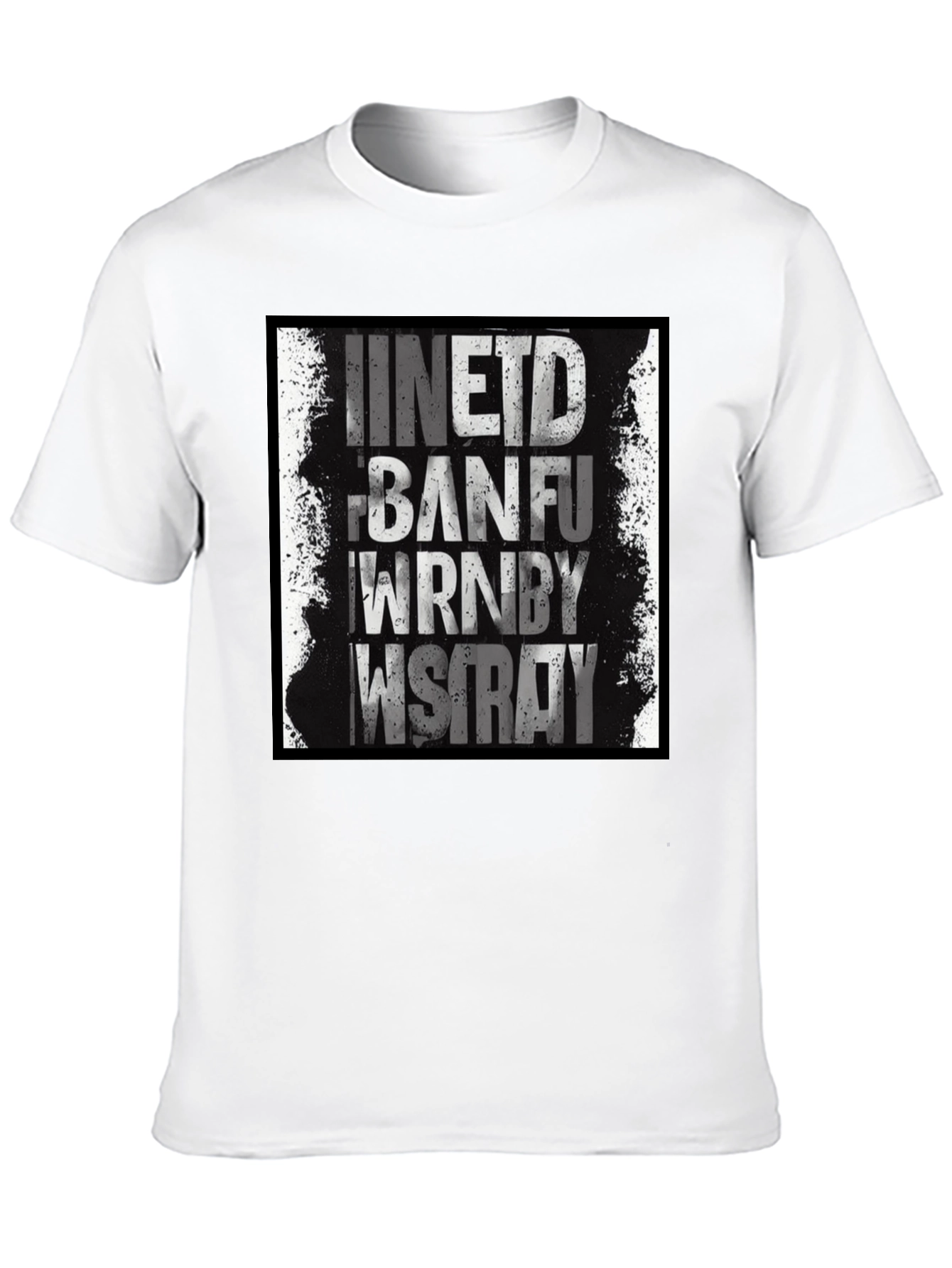 Grunge Text Graphic Black T-Shirt