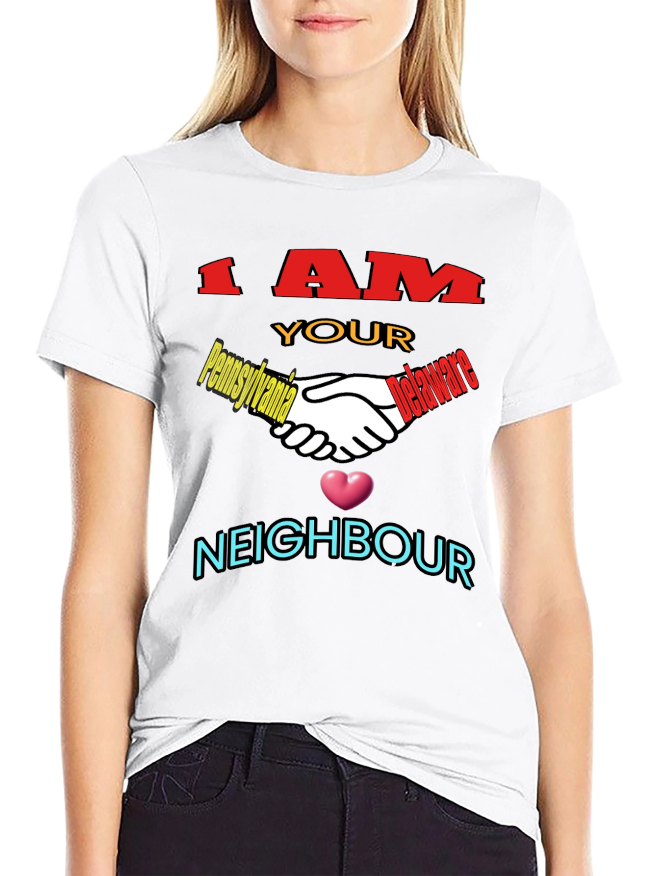 I AM YOUR NEIGHBOR Novelty Black T-Shirt