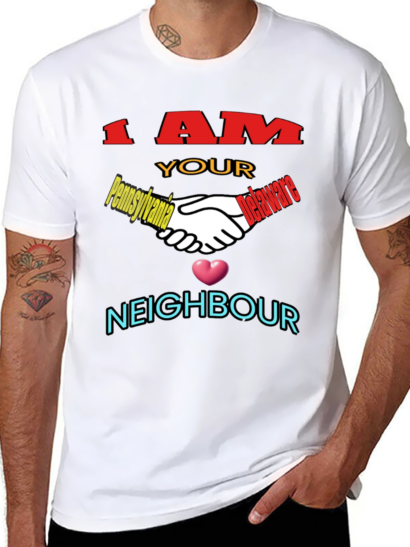 I AM YOUR NEIGHBOR Novelty Black T-Shirt