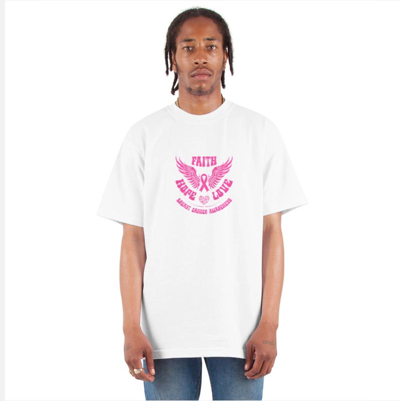 Breast Cancer Faith Hope Love Wings Awareness Retr