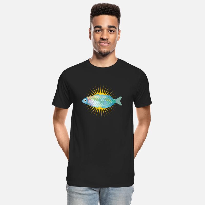 bright fish in soft pastel colors