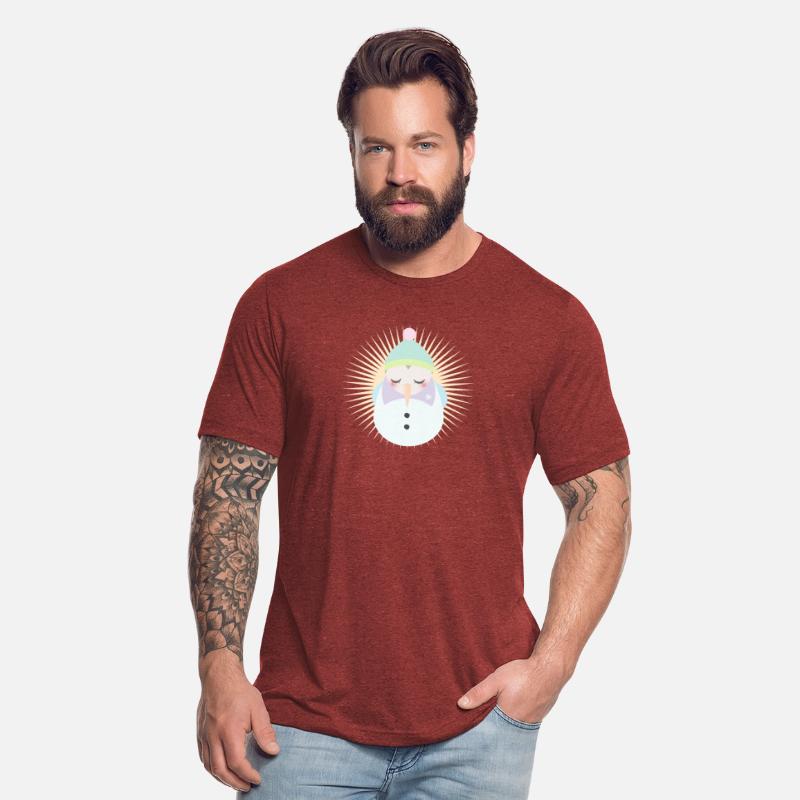 bright snowman in pastel with cap