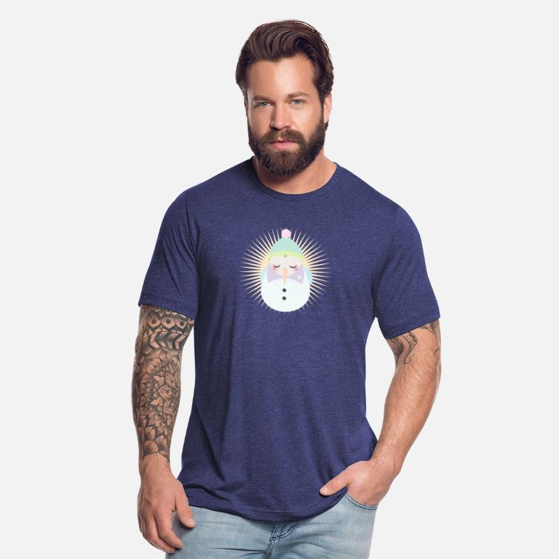bright snowman in pastel with cap