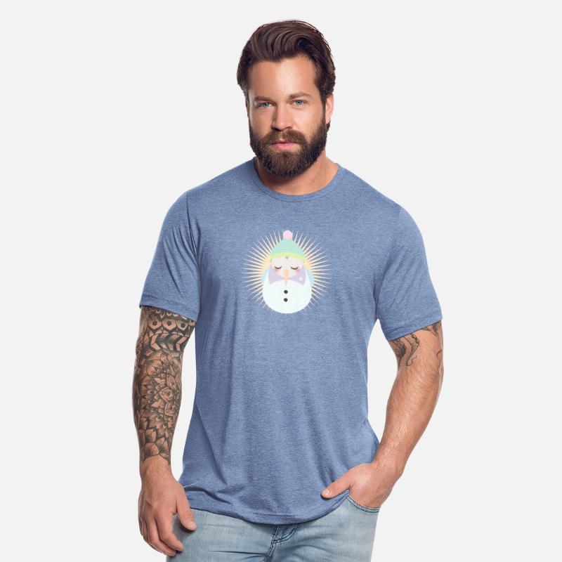 bright snowman in pastel with cap