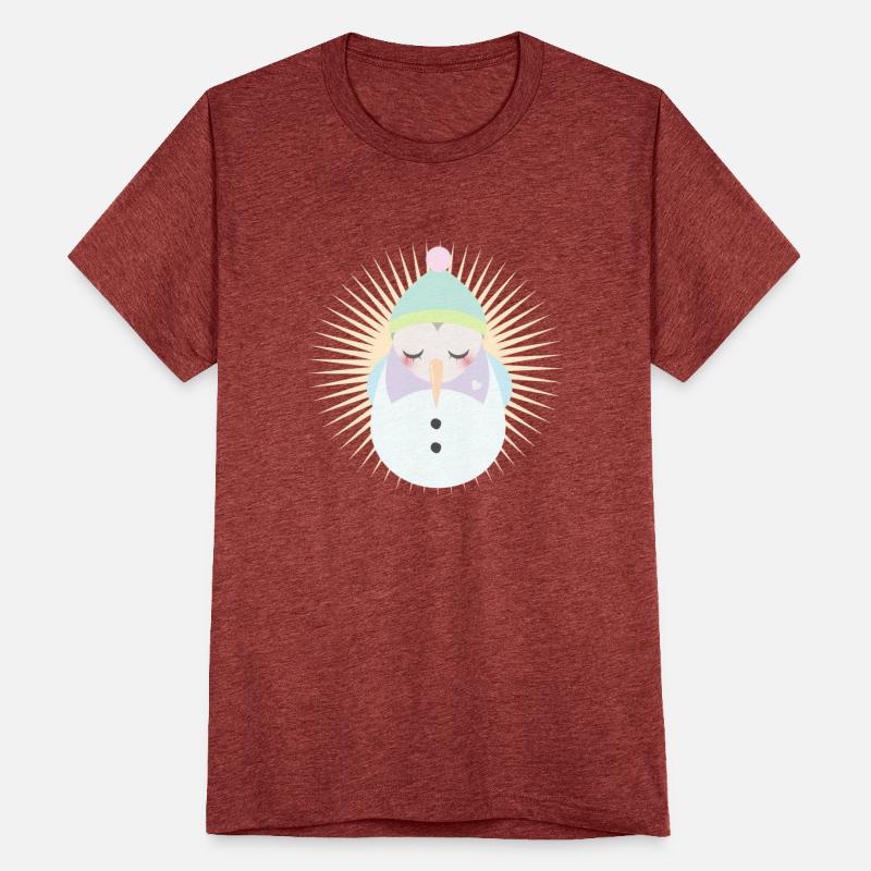 bright snowman in pastel with cap
