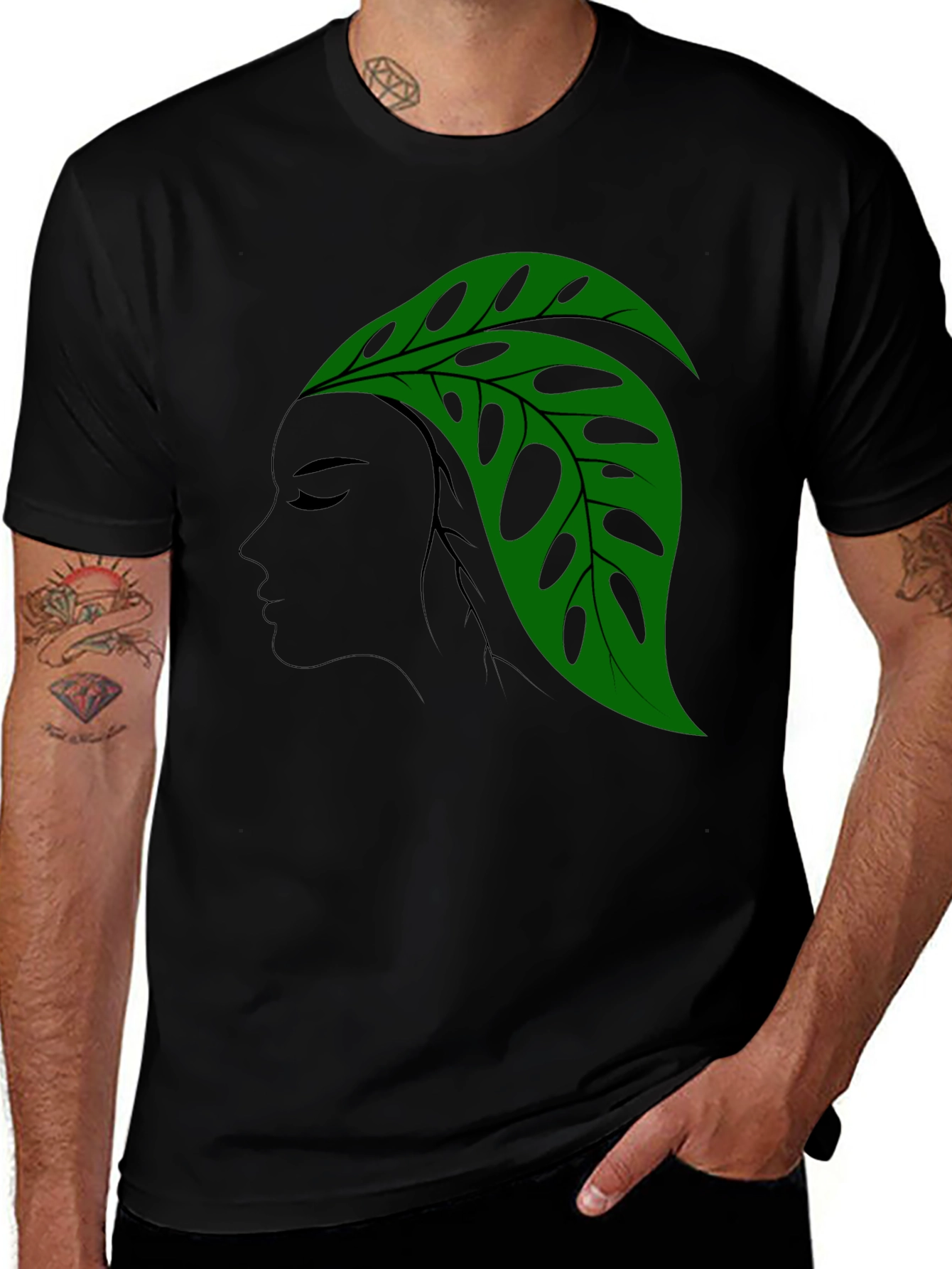 Monstera Leaf Lady Graphic T-Shirt