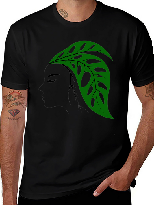 Monstera Leaf Lady Graphic T-Shirt