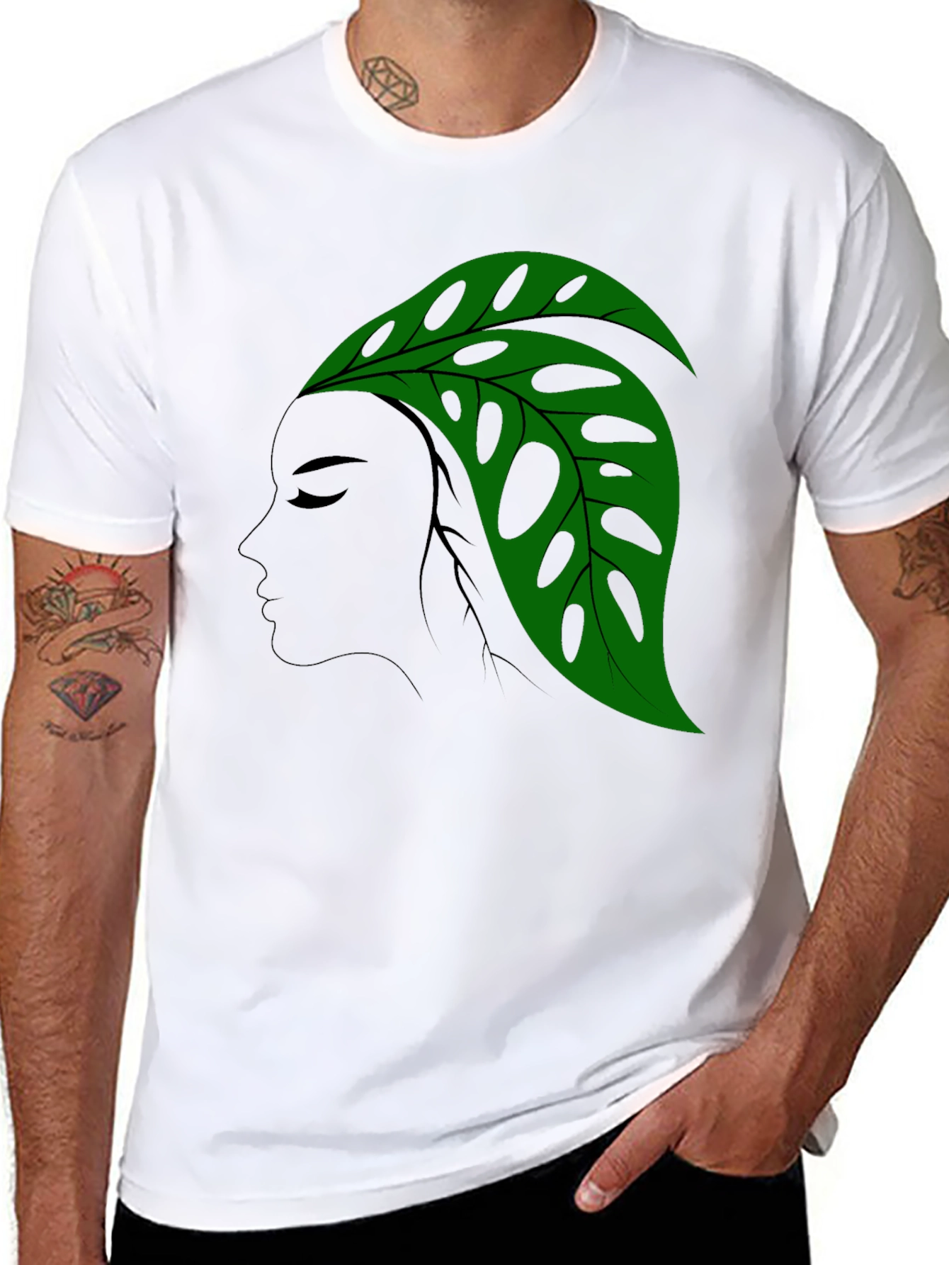 Monstera Leaf Lady Graphic T-Shirt