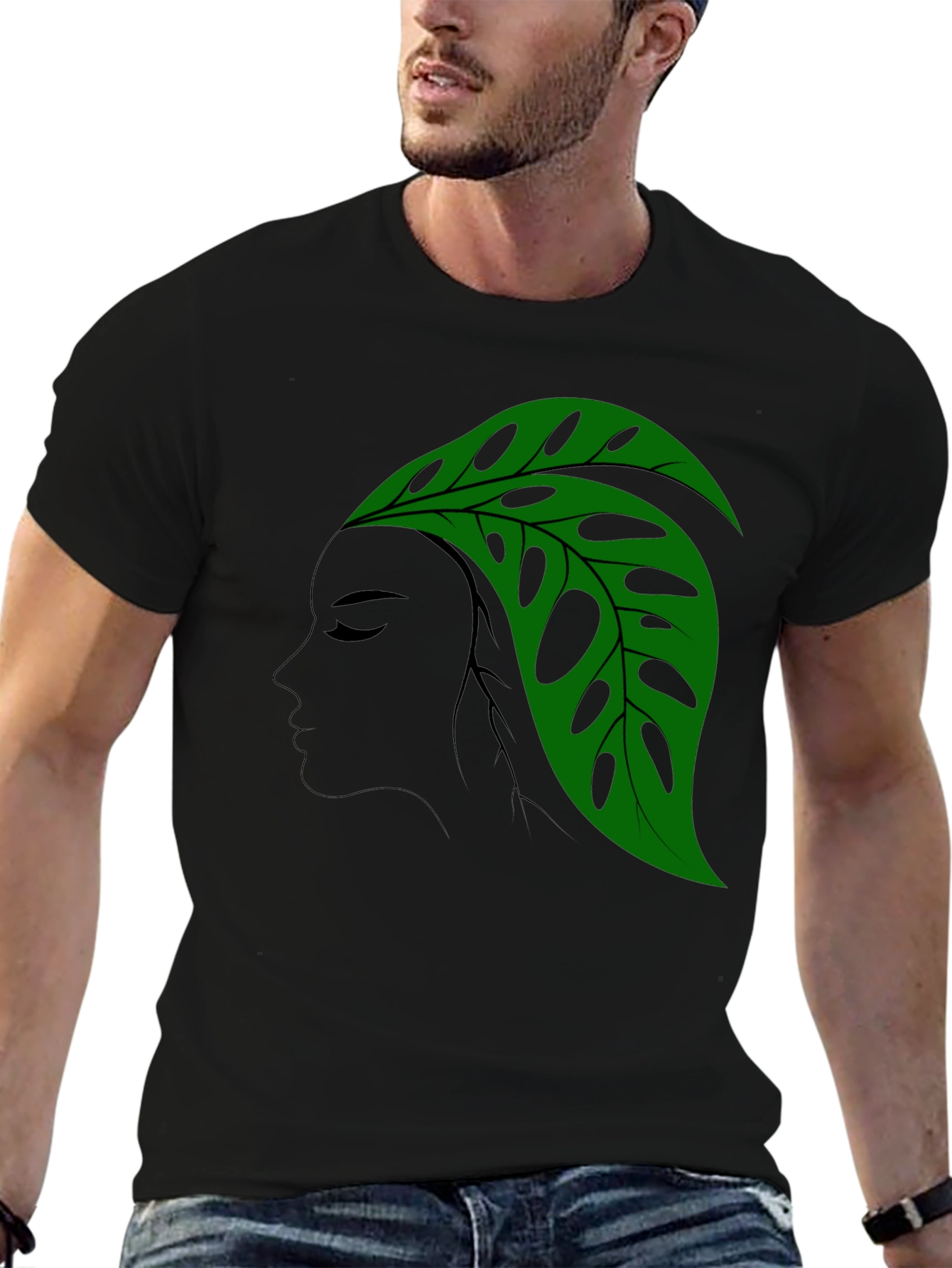 Monstera Leaf Lady Graphic T-Shirt