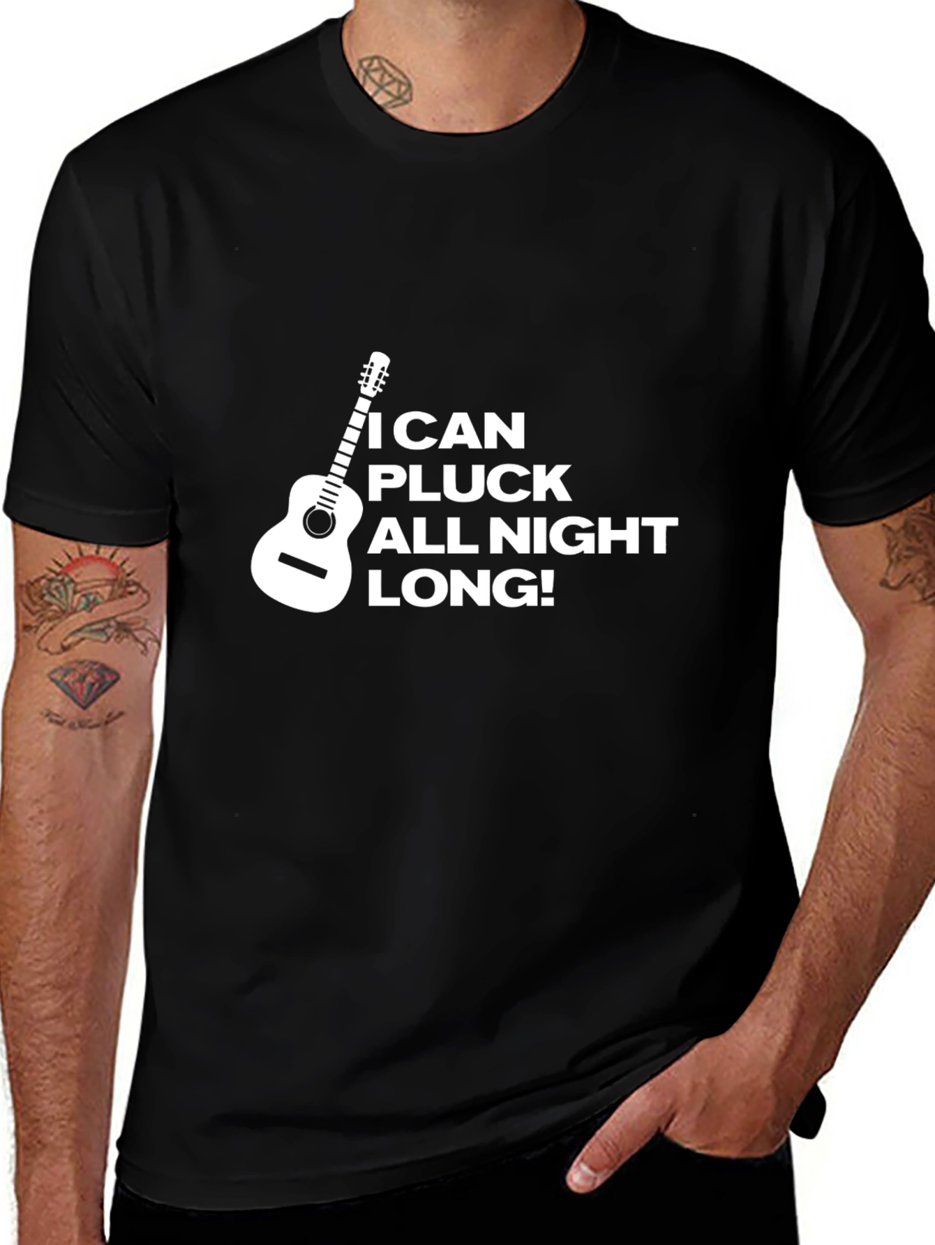 I Can Pluck All Night Long Black T-Shirt