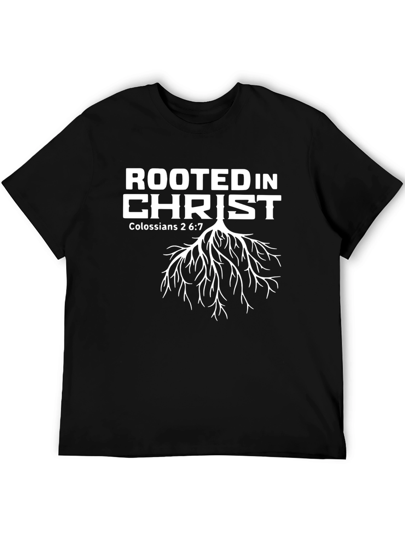 Rooted In Christ Black Christian T-Shirt