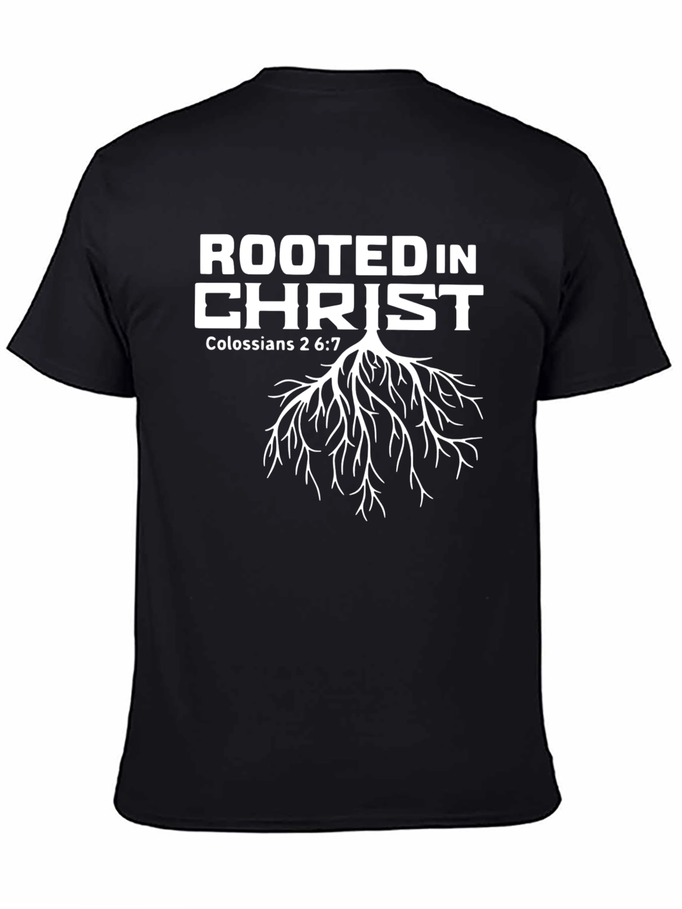 Rooted In Christ Black Christian T-Shirt