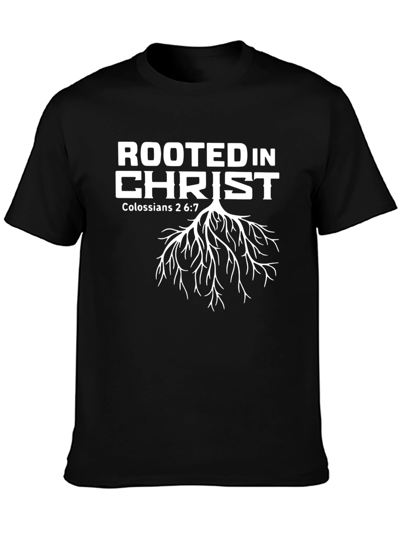 Rooted In Christ Black Christian T-Shirt