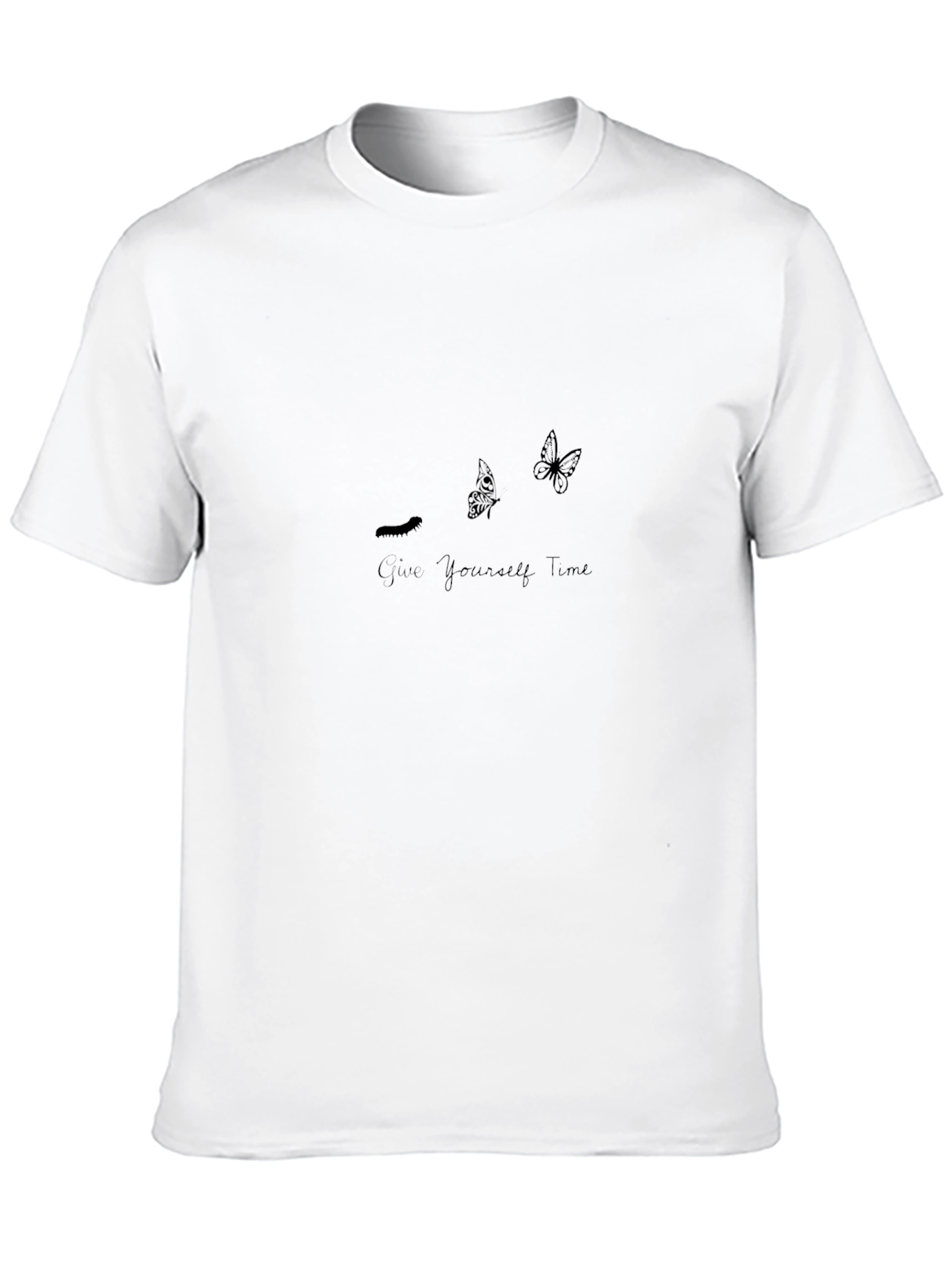 Black Give Yourself Time Butterfly Graphic Tee
